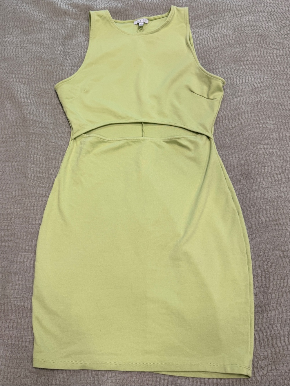 NWOT IRIS Lime Green Cut Out Bodycon Mini Dress Size M